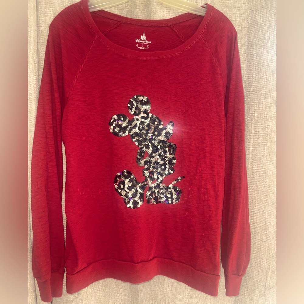 Vintage Disneyland Sweater Top Mickey Sequence L